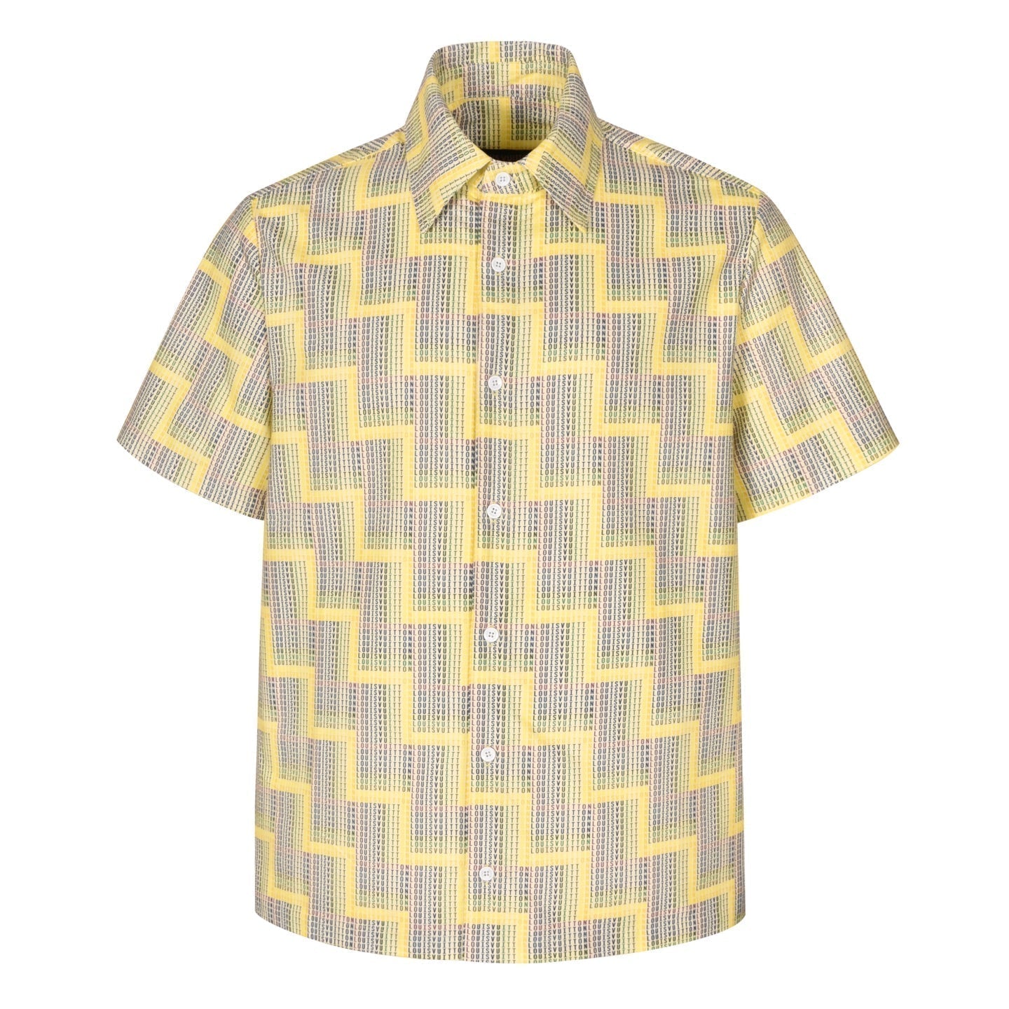 25SS Ladder patterned short sleeved shirt