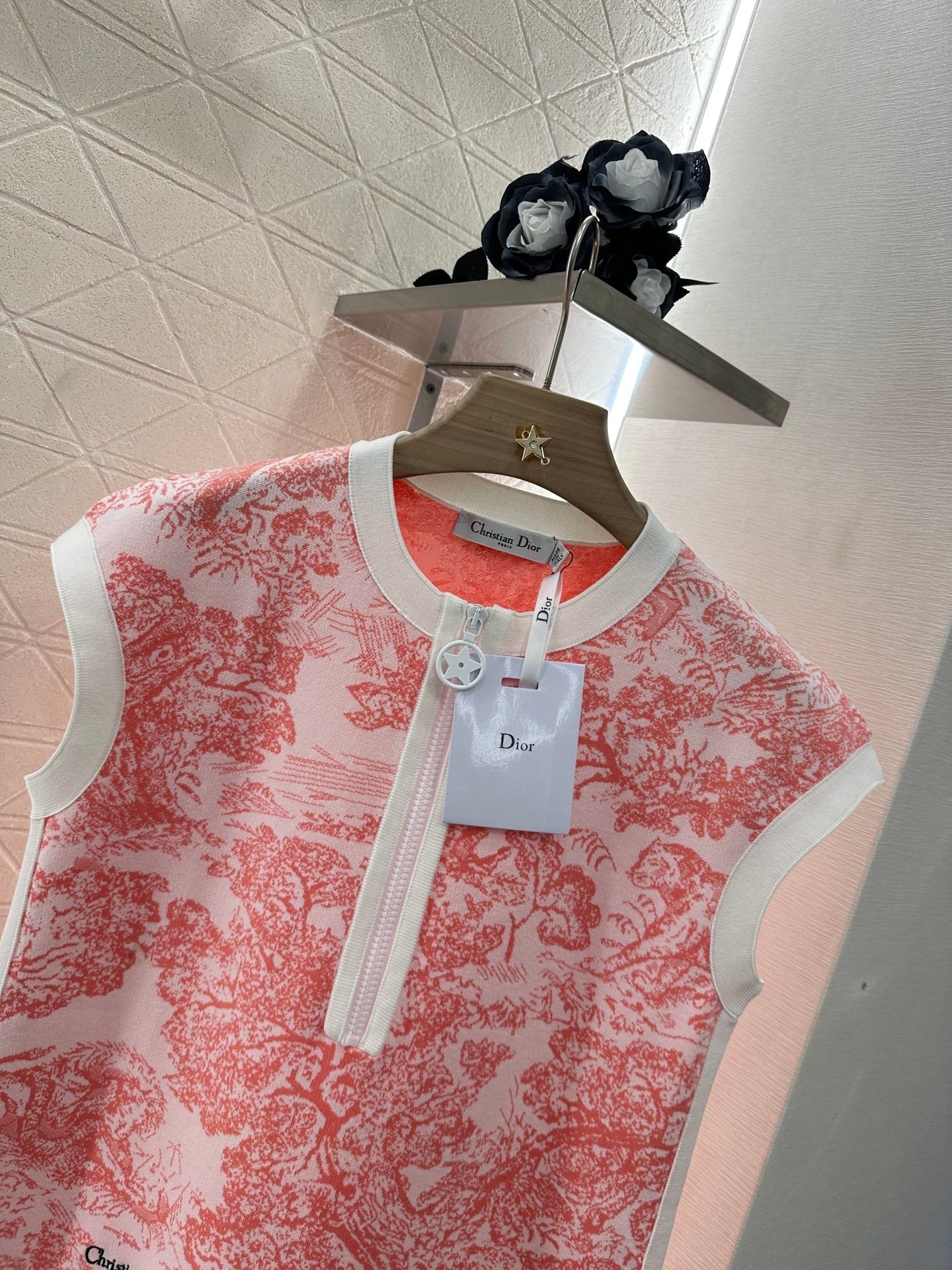 2024 new product Knitted jacquard vest dress