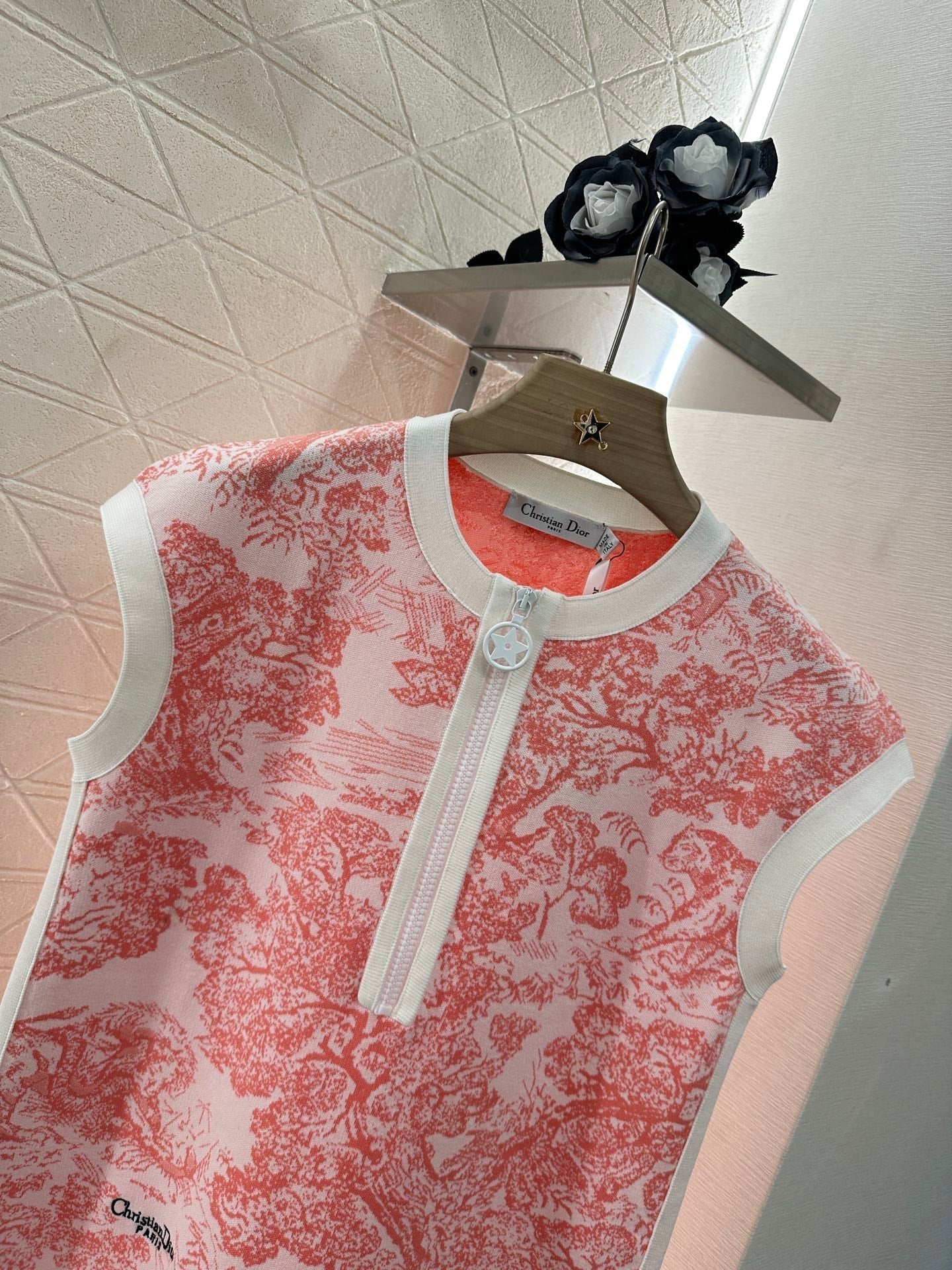 2024 new product Knitted jacquard vest dress