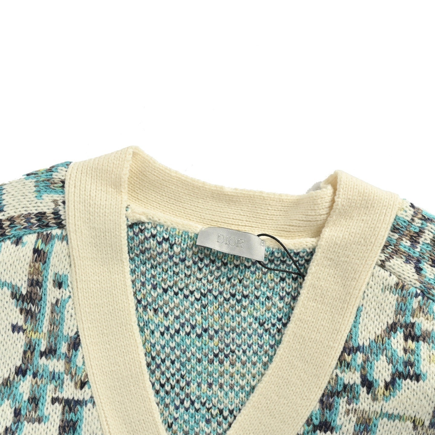 25Fw all-over print monogram jacquard cardigan sweater