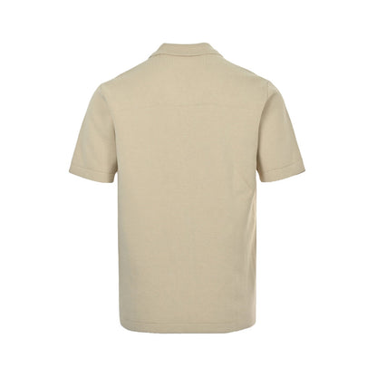 25ss pocket jacquard logo knitted short sleeved shirt