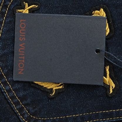 25ss rope signature letter embroidered denim shorts