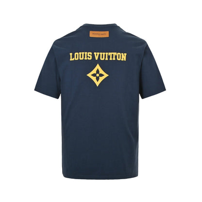 25ss front and back logo flocking print short sleeves