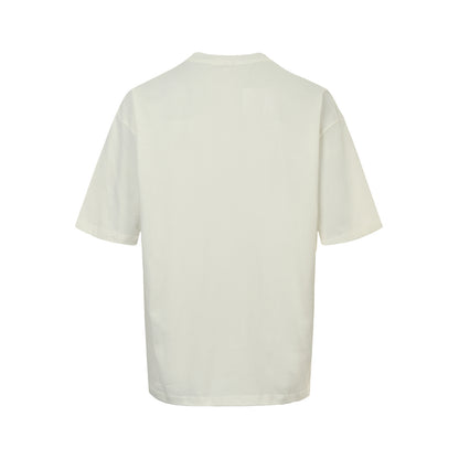 25Fw short-sleeved shirt with letter print on the hem