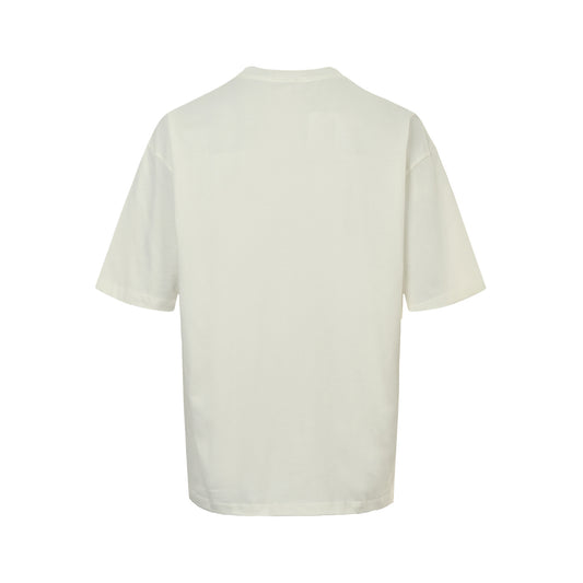 25Fw short-sleeved shirt with letter print on the hem
