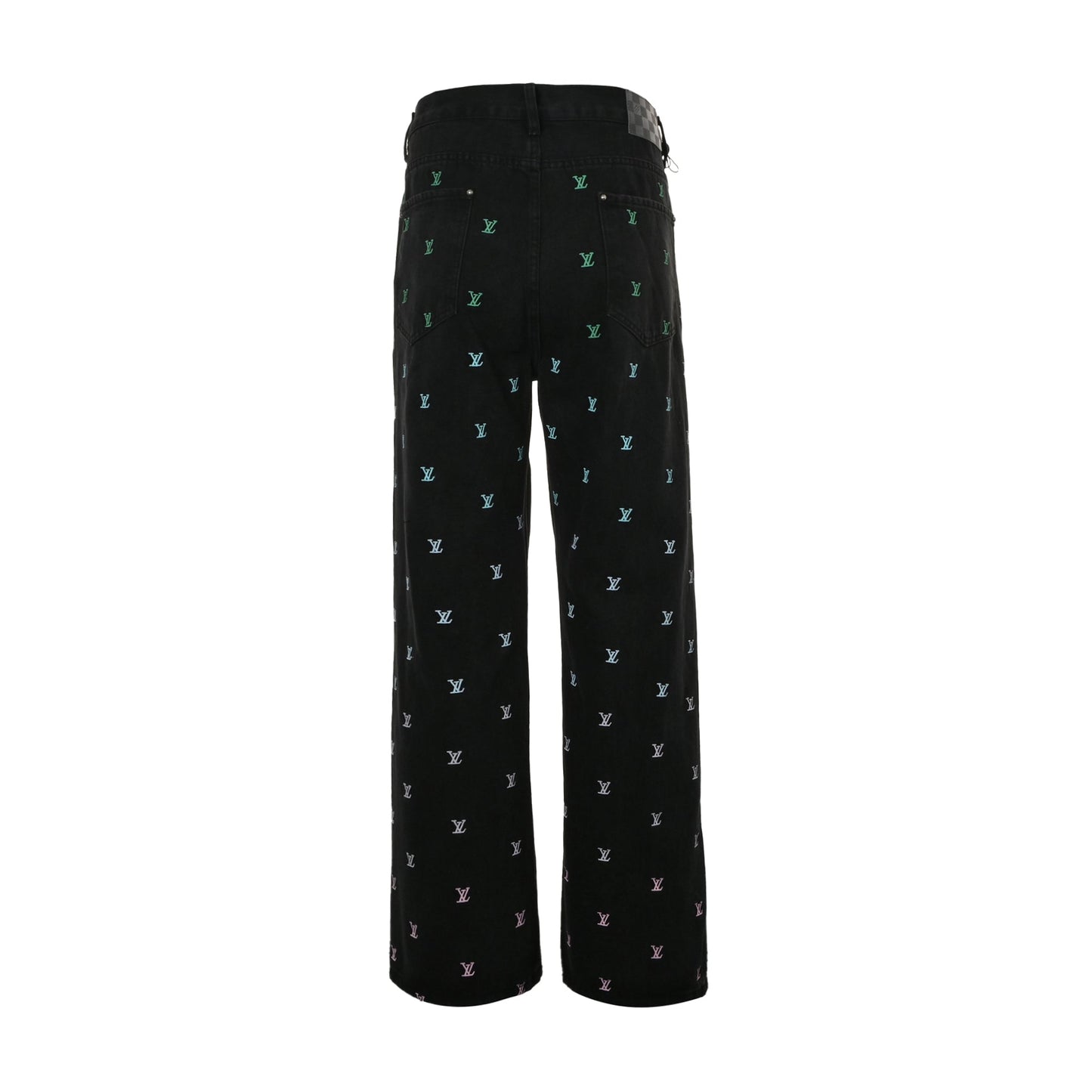 Gradient embroidered denim suit