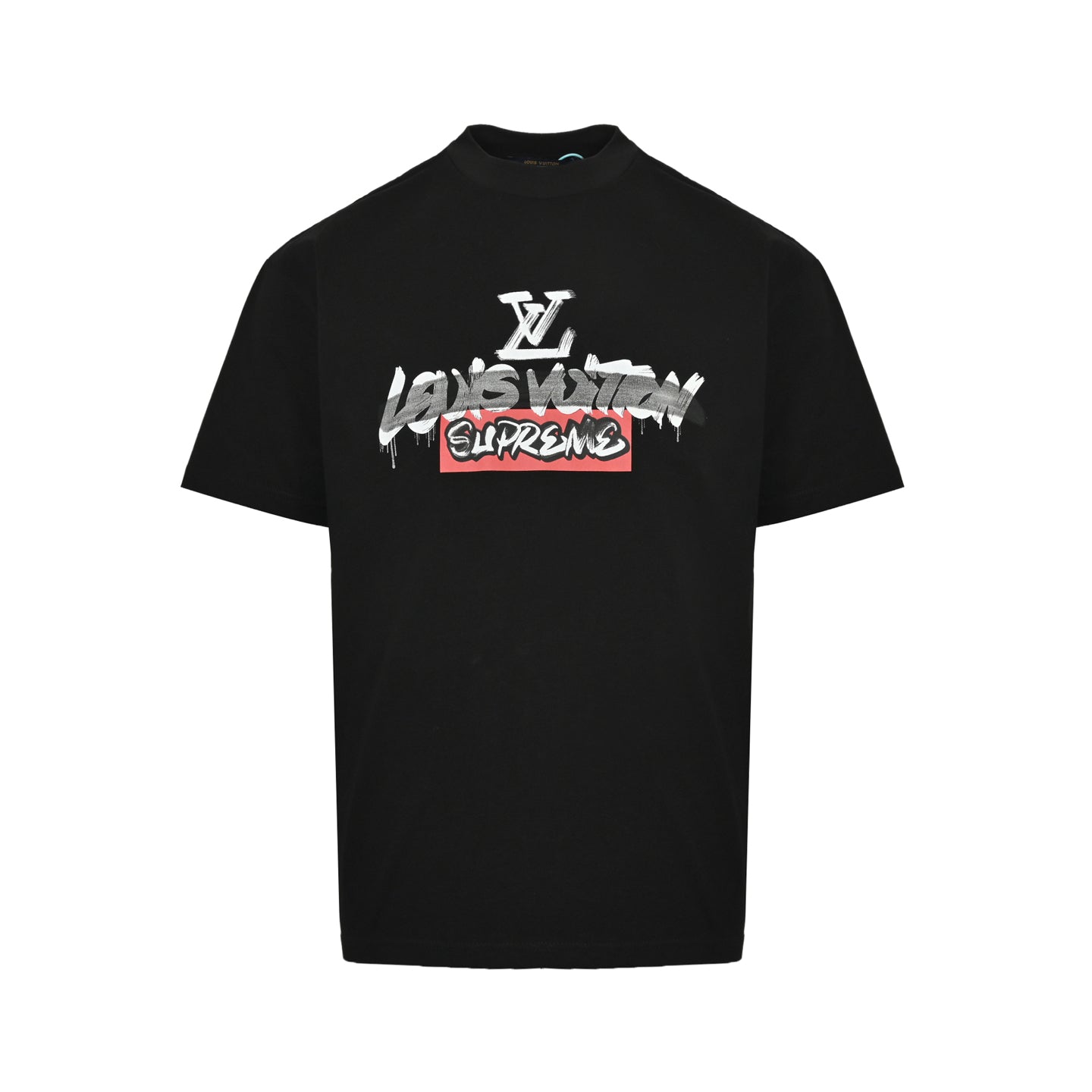 Co branded logo graffiti printed short sleeved shirt