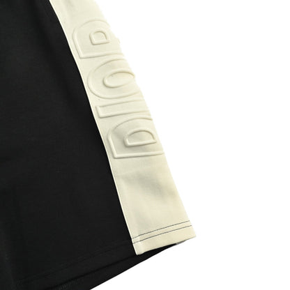 25ss side contrasting color splicing logo embossed shorts