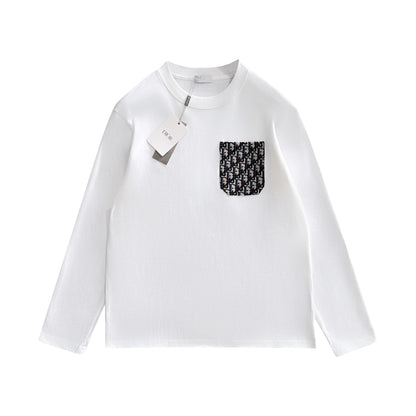 25 long-sleeved patch logo T-shirt