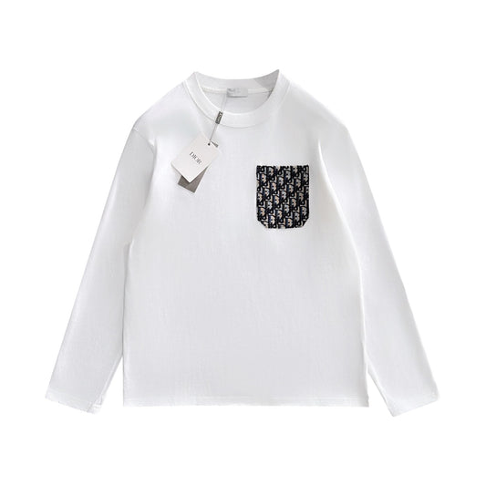 25 long-sleeved patch logo T-shirt