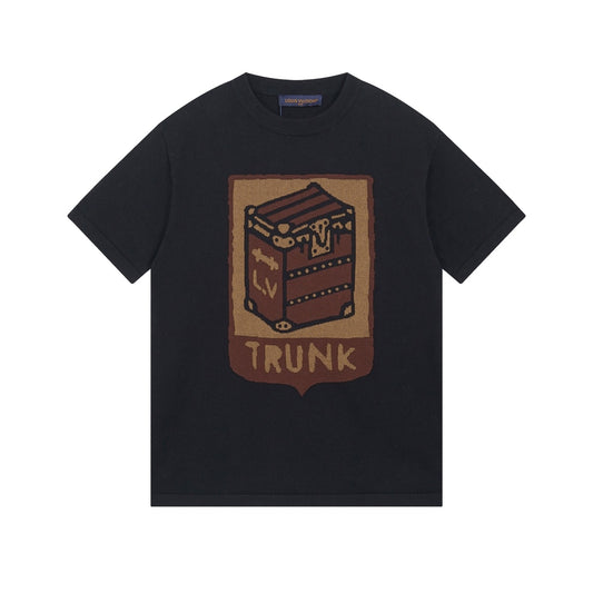 24SS early spring new jacquard knitted pullover short sleeved T-shirt.