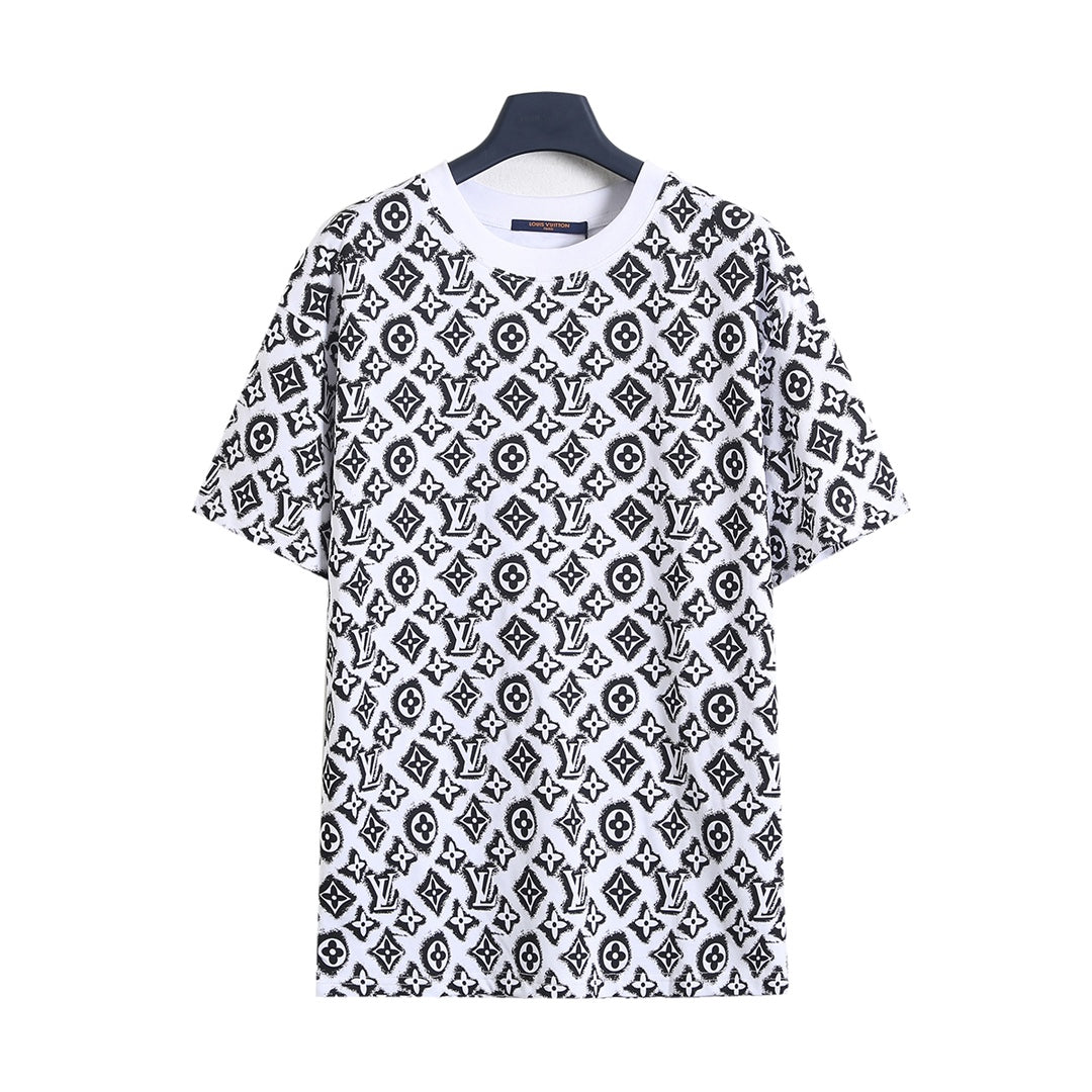 25ss Pixel dot matrix full printed short sleeved T-shirt