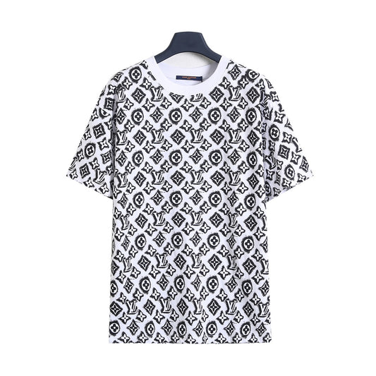 25ss Pixel dot matrix full printed short sleeved T-shirt