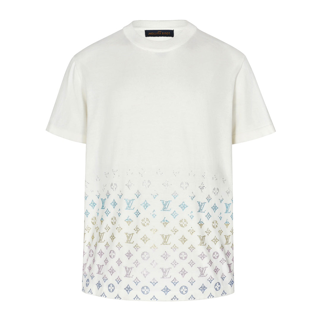 25ss Color Diamond Gradient Woolen Short Sleeve