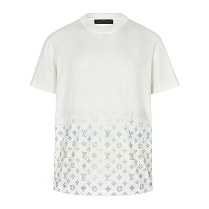 25ss Color Diamond Gradient Woolen Short Sleeve