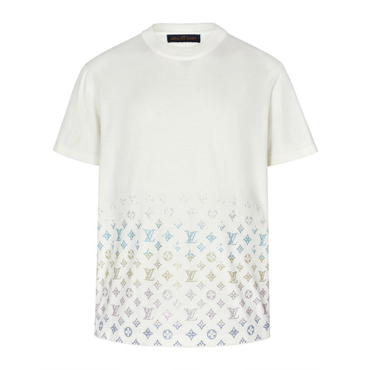 25ss Color Diamond Gradient Woolen Short Sleeve