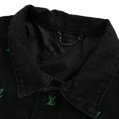 Gradient fully embroidered denim jacket set