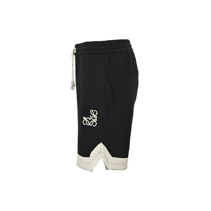 25 Color blocked woven woven ribbon embroidered shorts