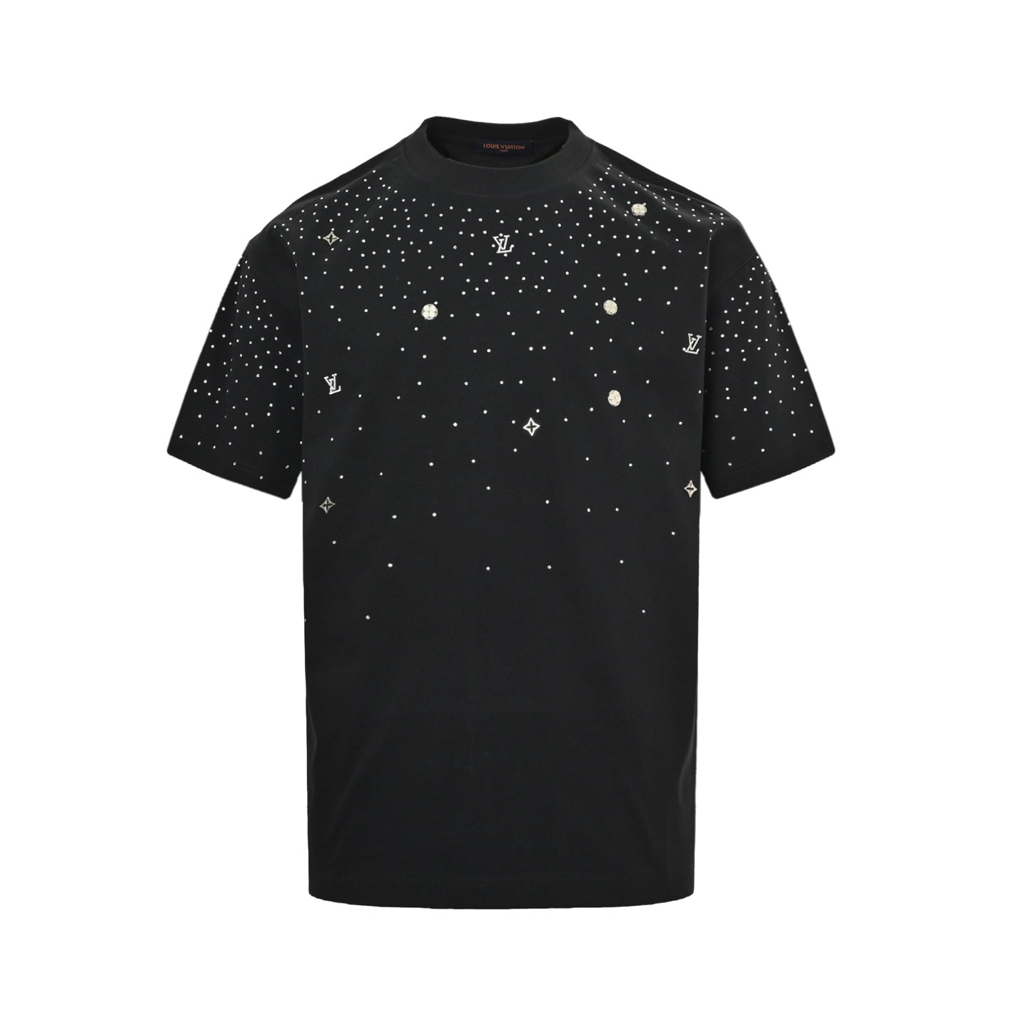 25ss Rivet Logo Starry Sky Hot Diamond Short Sleeve