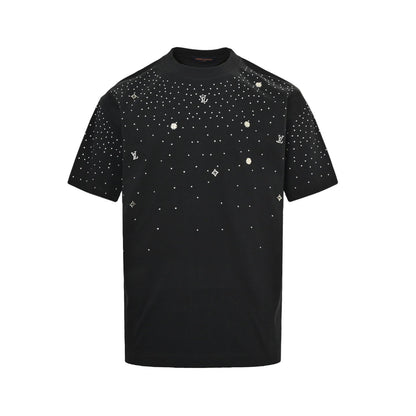 25ss Rivet Logo Starry Sky Hot Diamond Short Sleeve