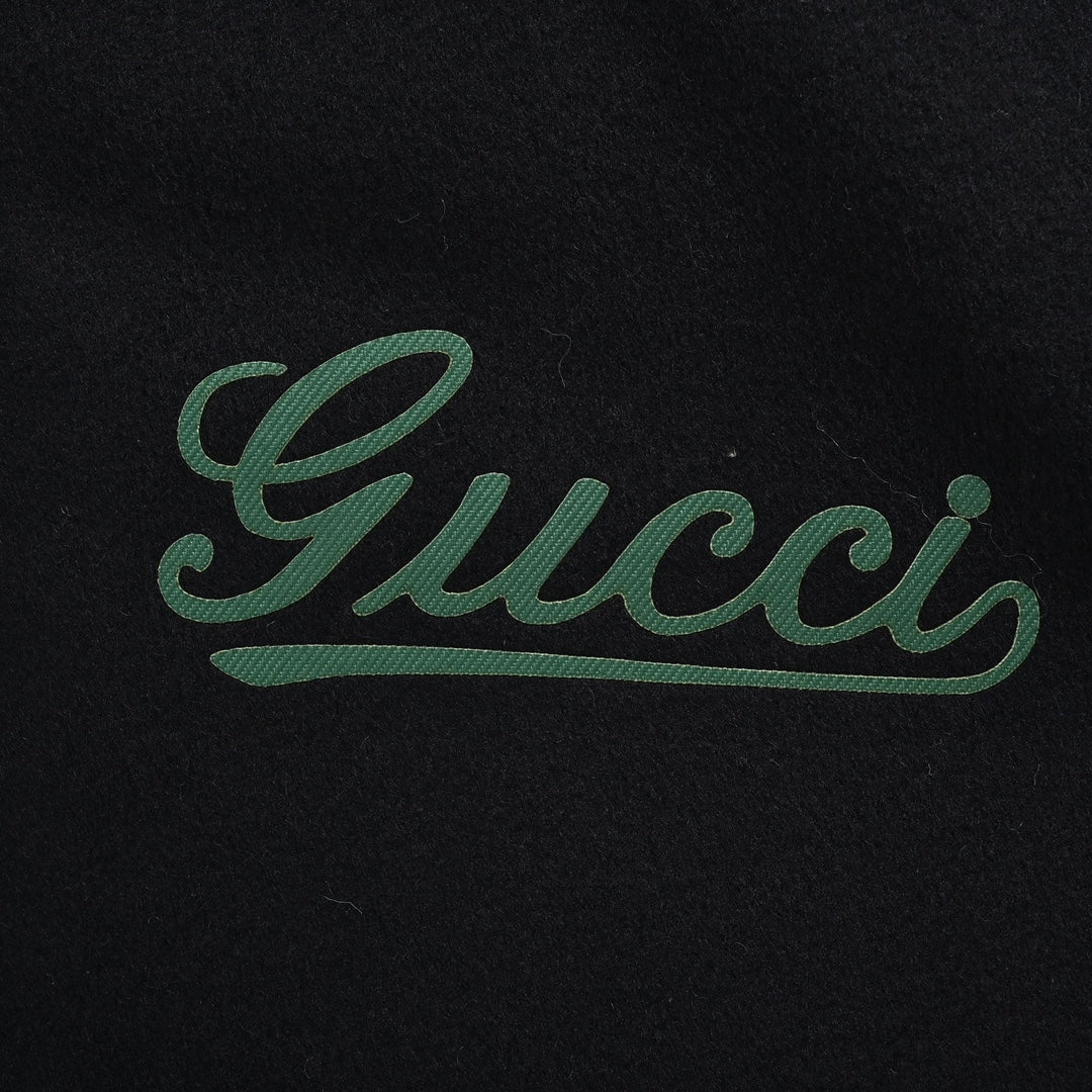 Cursive lettering patchwork leather sleeves patchwork thin cotton wool baseball jacket
