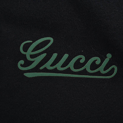 Cursive lettering patchwork leather sleeves patchwork thin cotton wool baseball jacket