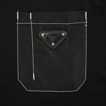 triangle top-stitched pocket short sleeves