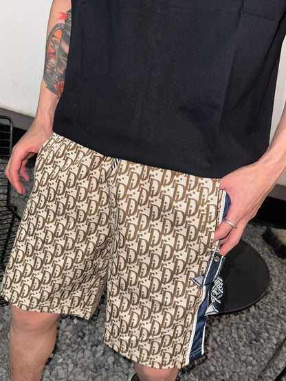 25ss full printed floral jacquard side woven shorts