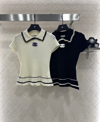 25 new product Hollow knitted short sleeves