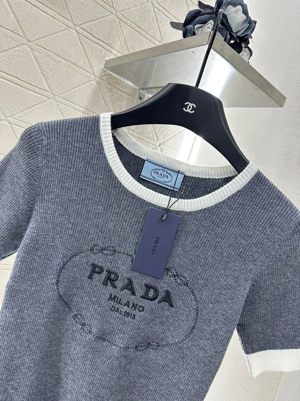 25 new product Embroidered knitted short sleeves