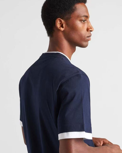 25ss fake two-piece spliced short sleeved shirt