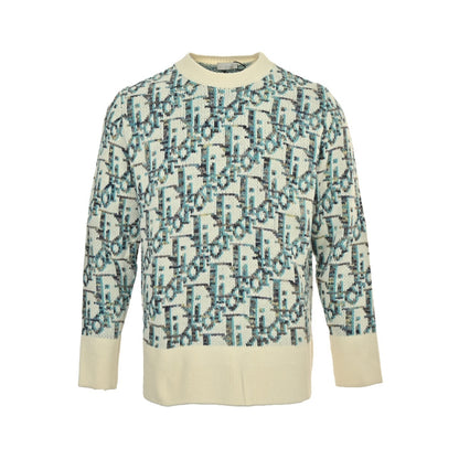 25Fw all-over print monogram jacquard sweater