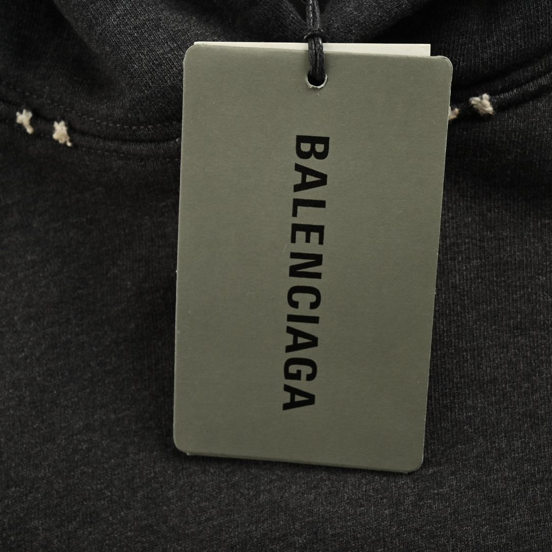 Distressed Masking Tape Hooded Sweatshirt