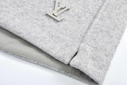 Logo wool work shirt jacket