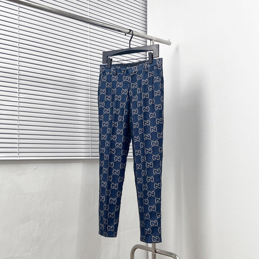 cotton jacquard trousers