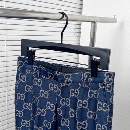 cotton jacquard trousers
