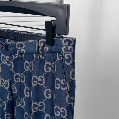 cotton jacquard trousers