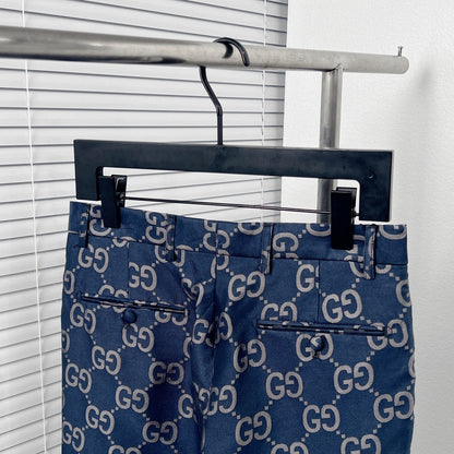 cotton jacquard trousers