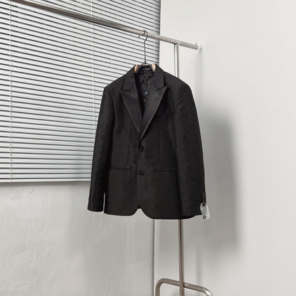 All-over Thistles jacquard textured suit