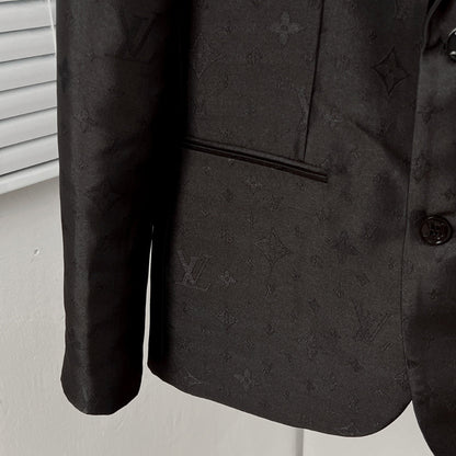 All-over Thistles jacquard textured suit