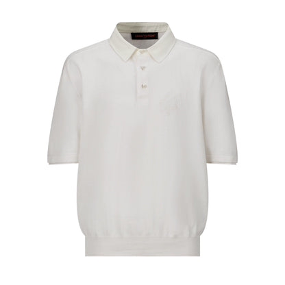 Pearl button woolen polo shirt