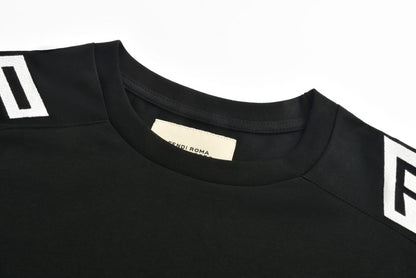 Shoulder embroidered short sleeves