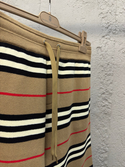 Striped wool shorts