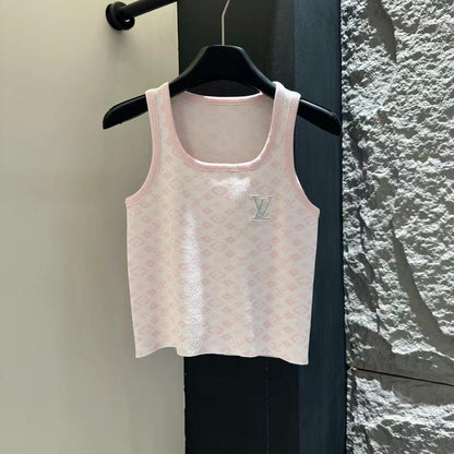 Laser logo knitted vest