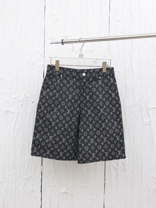 25ss Heavy duty washed denim shorts