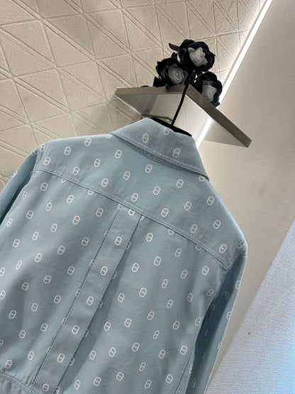 Printed denim jacket