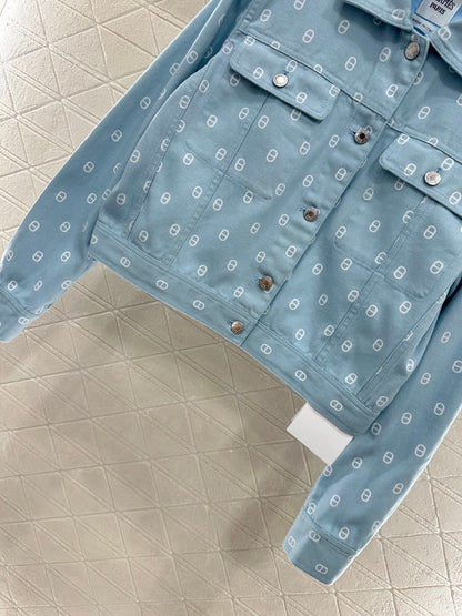 Printed denim jacket