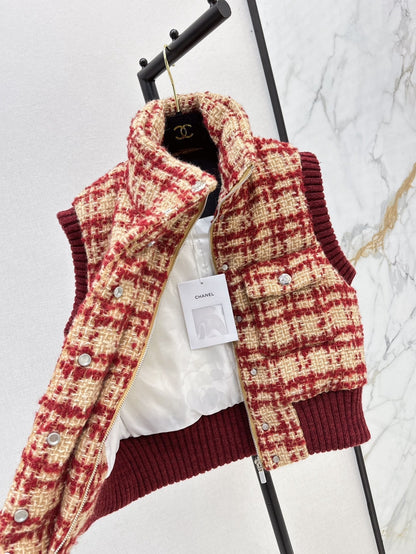 Ski Tweed Plaid Down Vest