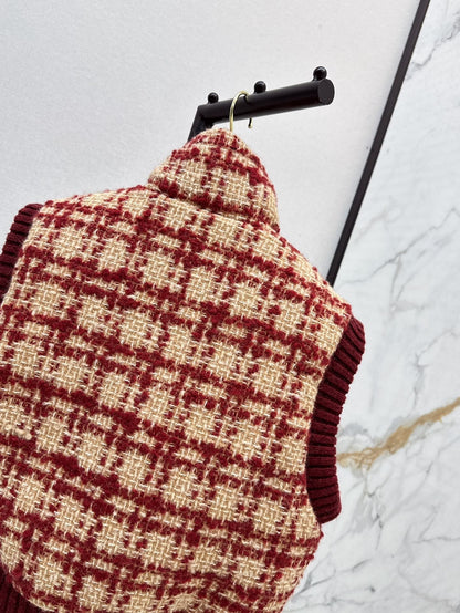 Ski Tweed Plaid Down Vest