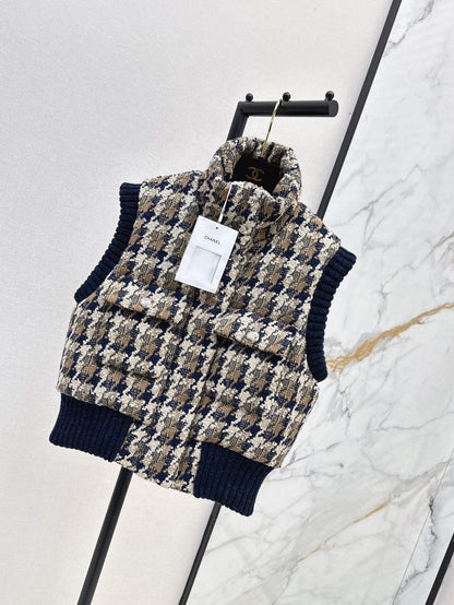 Ski Tweed Plaid Down Vest